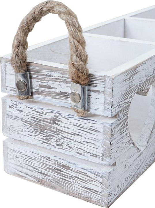 Actual product image Swisshandel24 2x Decorative Box HWC-C26, Storage Box, 2 Handles Indoor Paulownia shabby white, 10x10x30cm (10 x 30 x 10 cm)