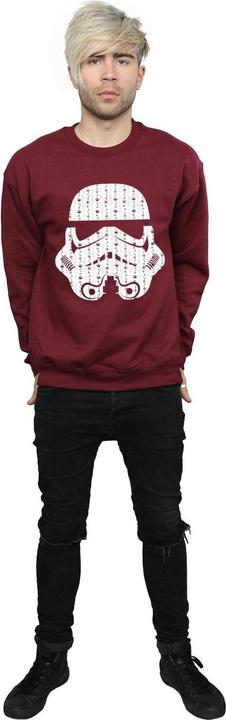Actual product image Star Wars Mens Christmas Stormtrooper Helmet Sweatshirt (XL)