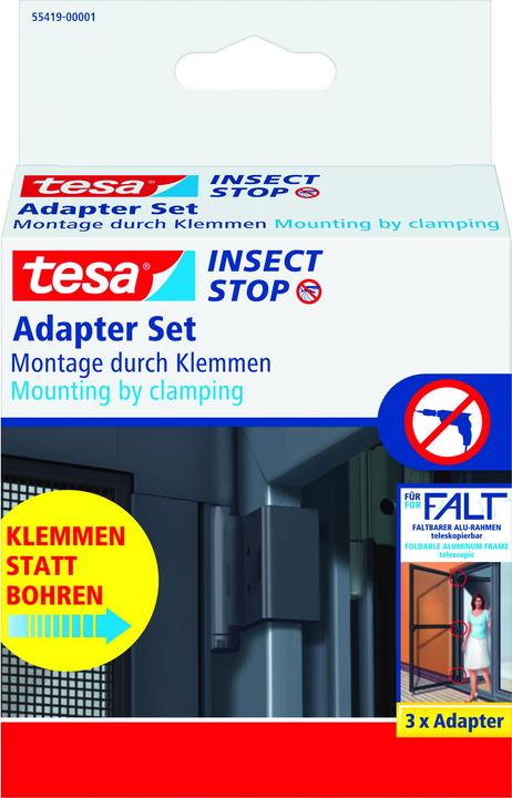 Actual product image tesa FALT insect screen adapter for doors, door clamp for mounting without drilling or screwing (4 x 11 x 15 cm)