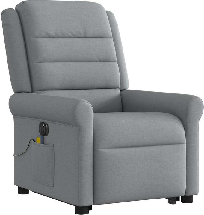Actual product image VidaXL Electric massage chair with stand-up aid Light grey fabric