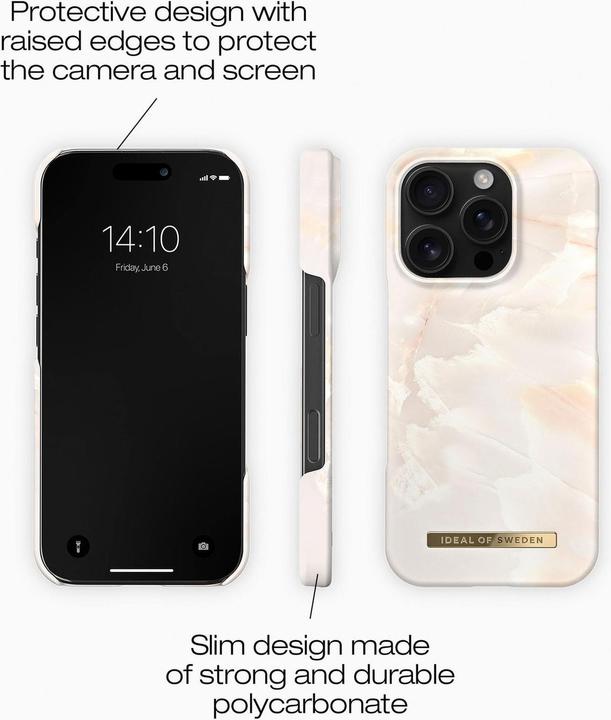 Actual product image iDeal Of Sweden Magsafe Designer Hard-Cover Rose Pearl Marble (Apple iPhone 16 Pro)