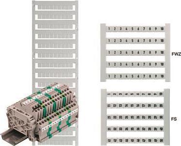 Actual product image Weidmüller DEK 5 GW 9 Terminal marker card 5x5mm polyamide ws 0522660009