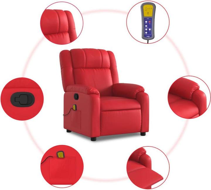 Productafbeelding VidaXL Massagefauteuil TV-fauteuil Relaxfauteuil Relaxfauteuil Rood kunstleer