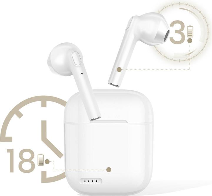 Produktbild Akashi Kabelloses Bluetooth 5.0-Headset, 12 Stunden Akkulaufzeit, – silber (12 h, Kabellos)