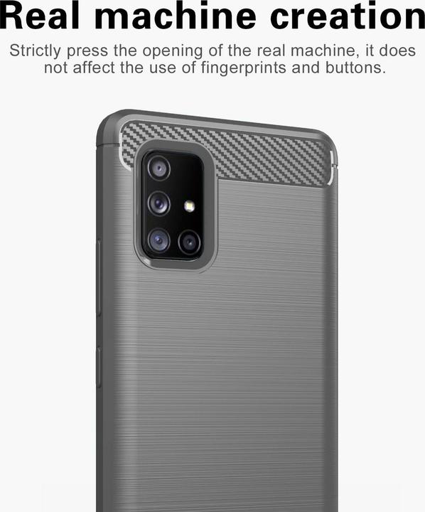 Actual product image Cadorabo TPU Ultra Slim carbon stainless steel Combi Cover (Samsung Galaxy A71 5G)