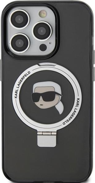 Image du produit Karl Lagerfeld KLHMP15XHMRSKHK iPhone 15 Pro Max 6.7" czarny/black hardcase Ring Stand Karl Head Mag (Apple iPhone 15 Pro Max)
