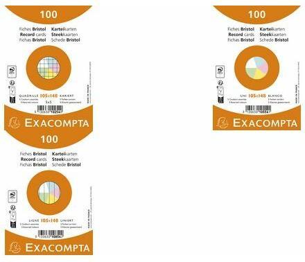 Actual product image Exacompta Index card Format of card: DIN A6 Design of ruling: ruled (105 x 148 mm, 205 g/m², 100 x)