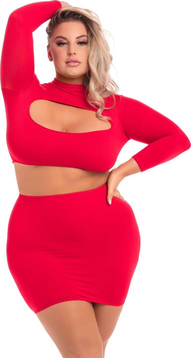 Pink Lipstick Stop & Stare Curvy Set - Red (3XL, 4XL)