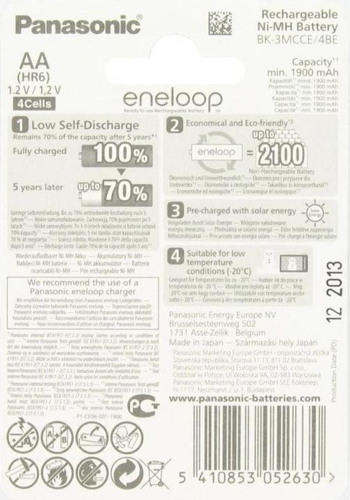 Produktbild Panasonic Eneloop (4 Stk., AA, 2000 mAh)