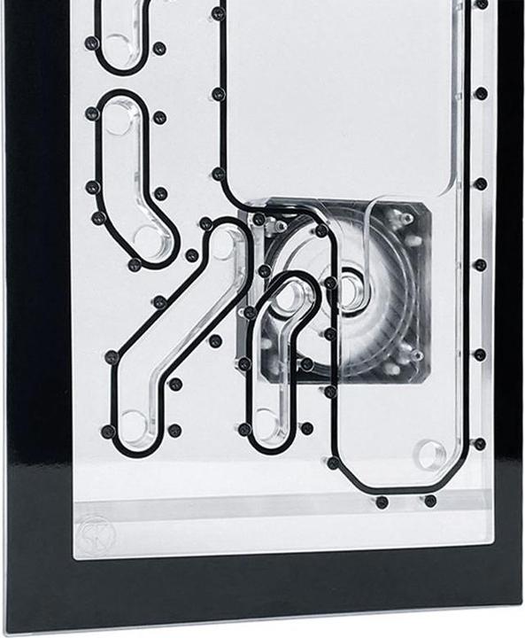 Actual product image Stealkey Customs Lian Li O11D Mini Front MK2 D5 Distroplate - Acrylic - Black