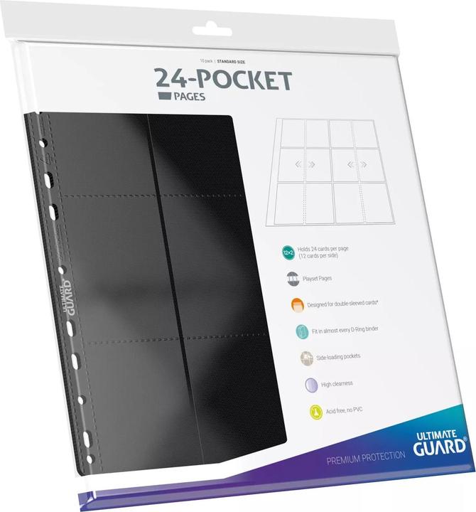 Actual product image Ultimate Guard File inserts 24-Pocket QuadRow Pages Black 10 pcs