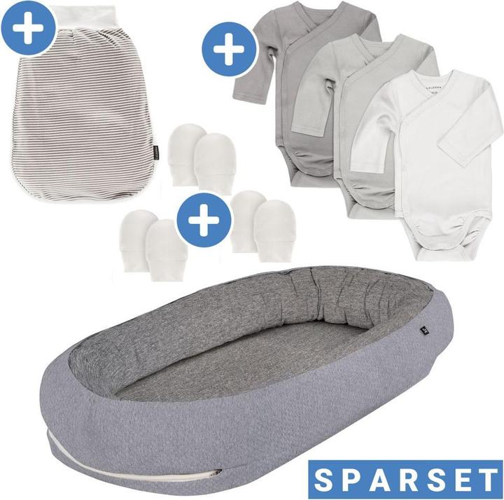 Alvi Babynestchen & Bettschlangen 8-tlg. Schlummer-Set - Nestchen + 3 Bodys +