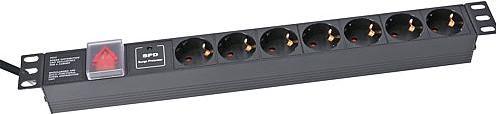 Actual product image Helos 48.30cm (19"") power strip PROFESSIONAL, 7-way, black, 2.0m, with switch 48.30cm (19"") PDU