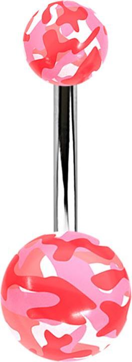 Immagine prodotto Star Piercing Banana argento con due palline rosa militare (Acrilico, senza ottone, Acciaio chirurgico 316L)