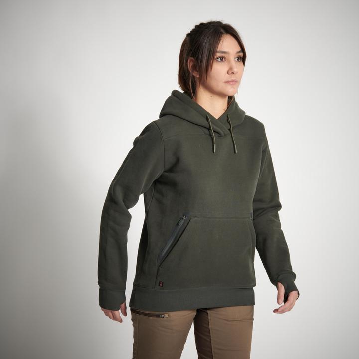 Solognac Kapuzenpullover Damen 500 warm grün