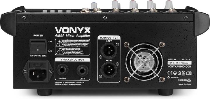 Image du produit Vonyx AM5A Mélangeur de puissance (Studio et mixeur live)