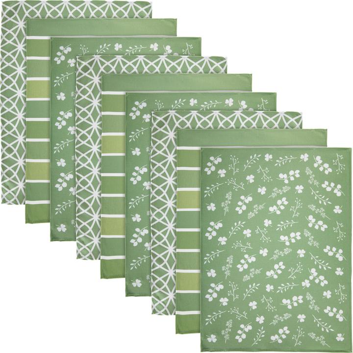 Produktbild Erwin Müller Geschirrtuch "Blumen, Grafik, Streifen" 9er-Pack (50x70 cm)