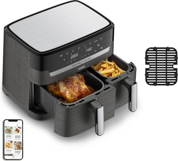 Actual product image Tefal Dual Easy Fry & Grill EY905B - Deep fryer - 2700W - 8,3L