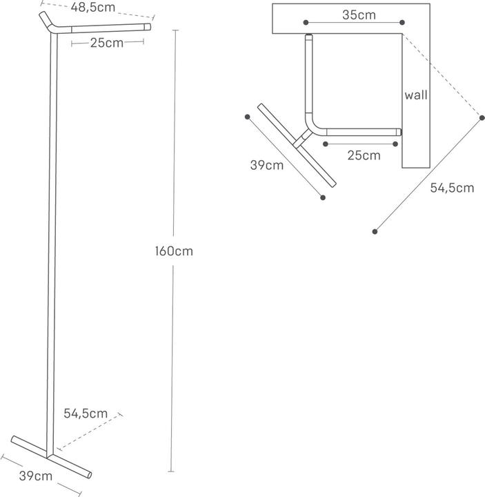 Image du produit Yamazaki Portemanteau d'angle adossé TOWER