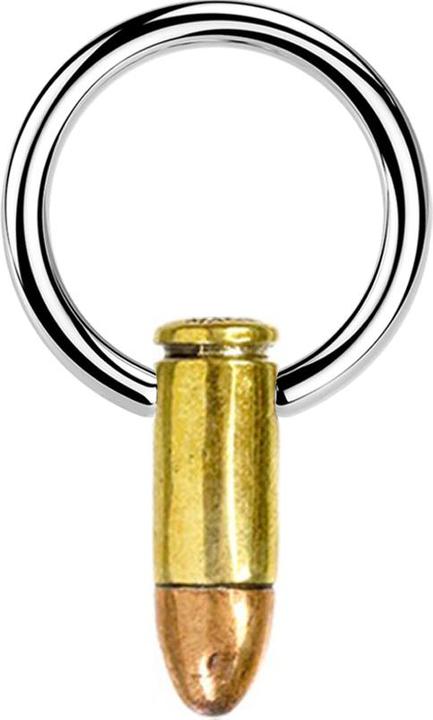 Produktbild Star Piercing Micro Closure Ring silber Patrone vergoldet (Kupfer, Messing, Chirurgenstahl 316L)