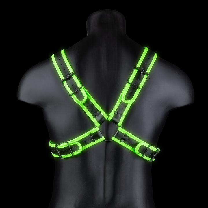 Actual product image Ouch! Cross Harness - Glow in the Dark