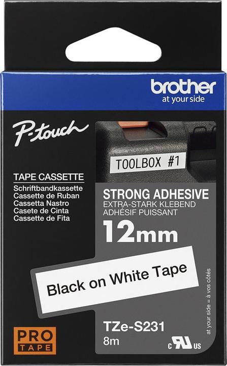 Produktbild Brother TZe-S231 (1.20 cm, Schwarz, Weiss)