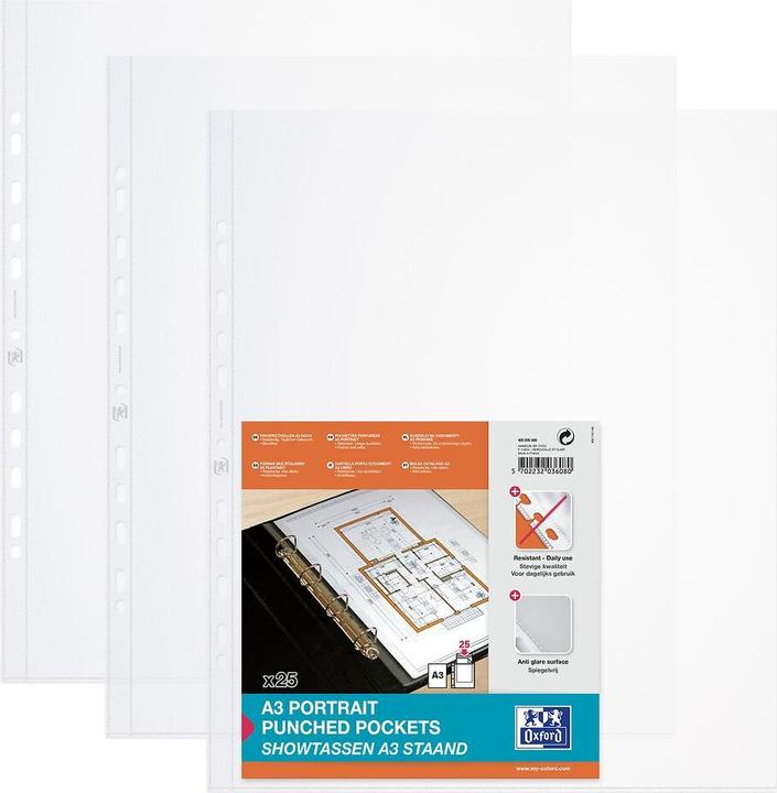 Actual product image Bantex Plastlommer Elba A3 PP 0,12mm højformat - (25 pcs.) (A3, 25 x)