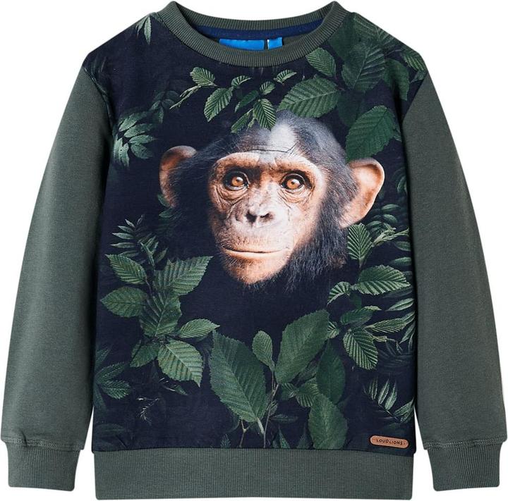 Image du produit VidaXL Sweat-shirt pour enfant Kaki foncé 128,Matériau : 92 (128)