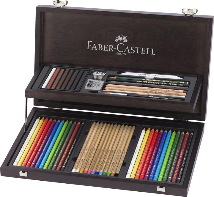 Actual product image Faber-Castell Wooden Case Art & Graphic Compendium (Multicoloured, 53 x)