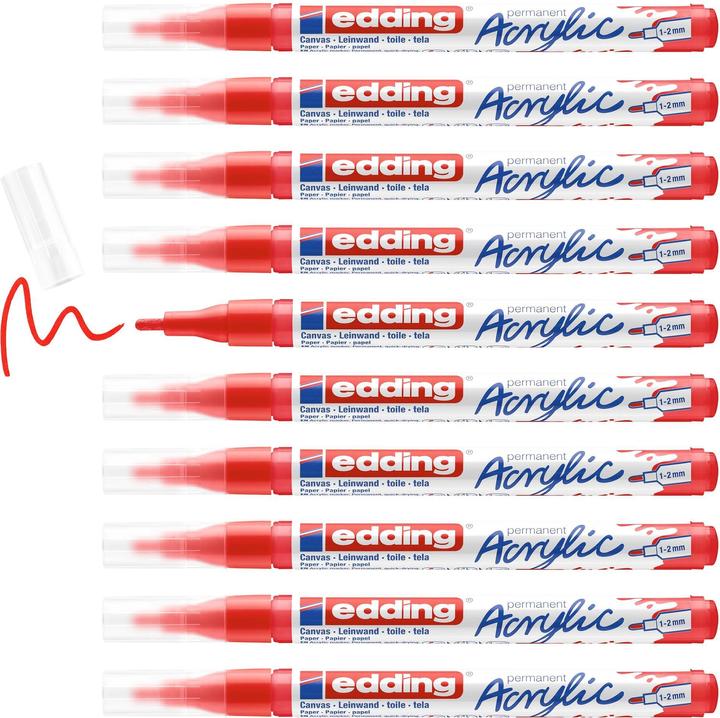 Produktbild Edding Acrylmarker (Verkehrsrot, 2 mm, 1 x)