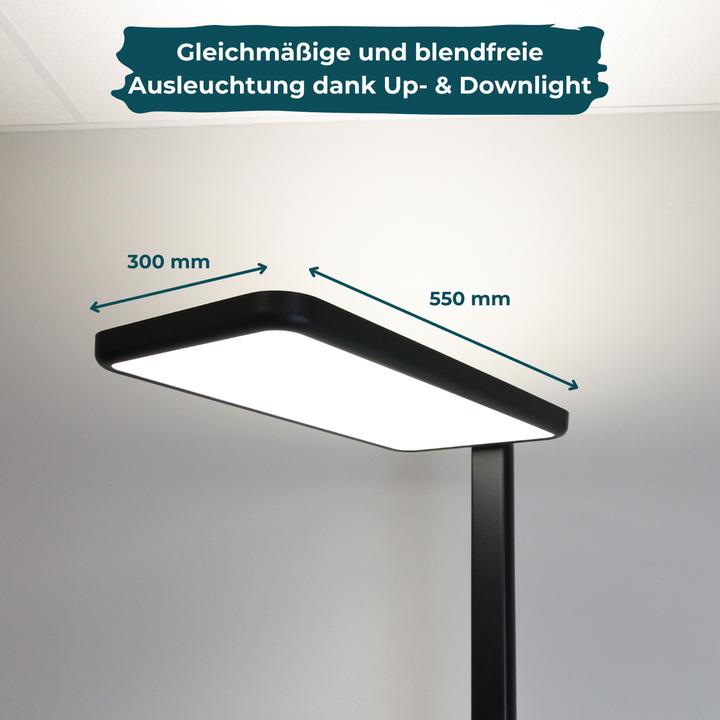 Actual product image Luxula LED office floor lamp, up/down, black (7000 lm)
