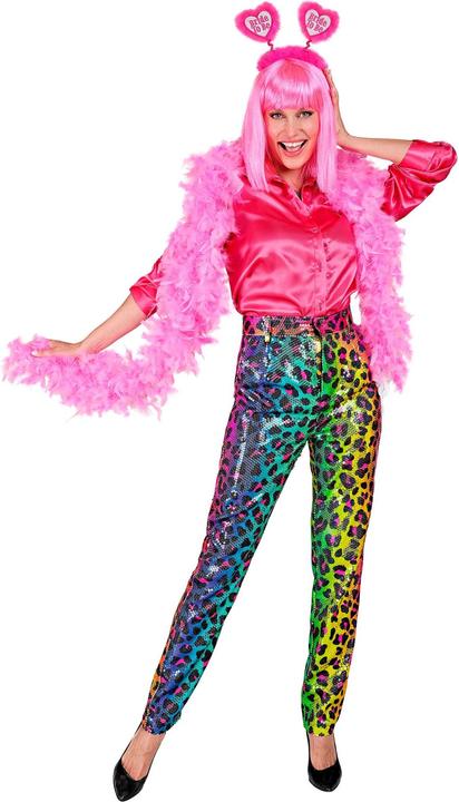 Widmann Pantaloni di paillettes in look leopardato Rainbow