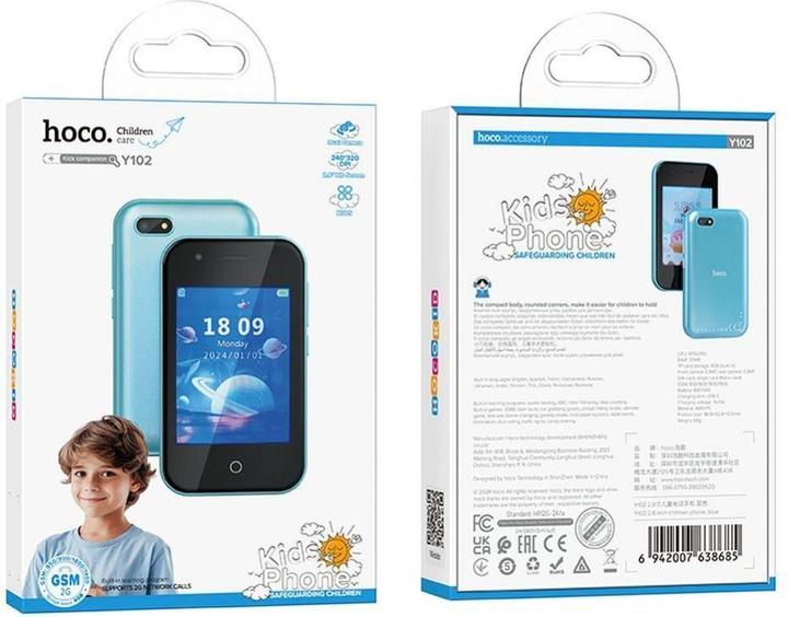 Image du produit Hoco Headphone with microphone smartphone for kids 2,8" Y102 blue (2.80", 2G)