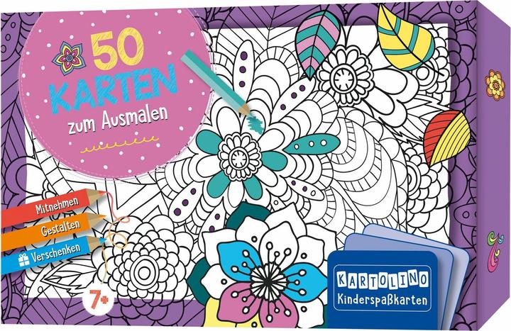 Actual product image 50 cards to colour in - Creative patterns
