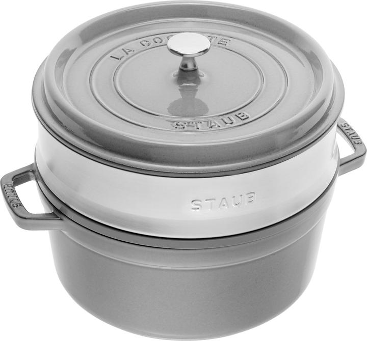 Immagine prodotto Staub Cocotte con inserto per la cottura a vapore (26 cm, Pirofila + casseruola, Ghisa, Smalto, Acciaio inossidabile)