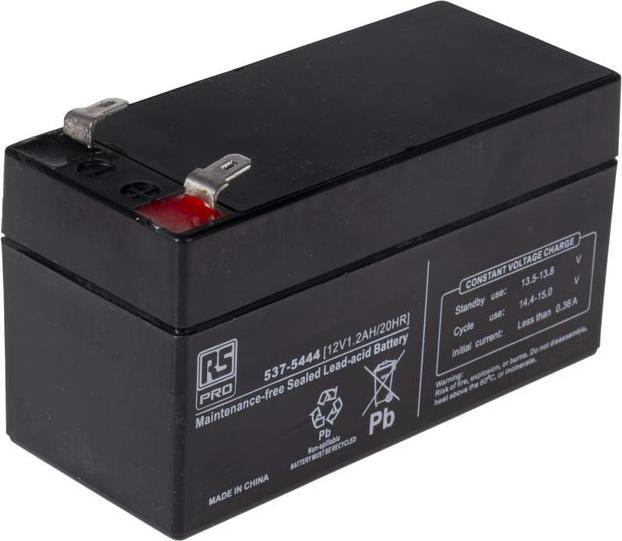 Image du produit Rs Pro Batterie au plomb étanche, 12V / 1.2Ah, connecteur Faston F1, 97 x 43 x 52mm (12 V, 1200 mAh)