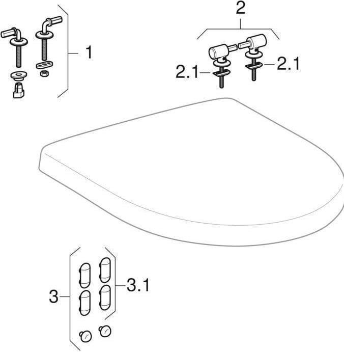 Produktbild Geberit WC-Sitz RENOVA PLAN Scharniere Edelstahl weiss
