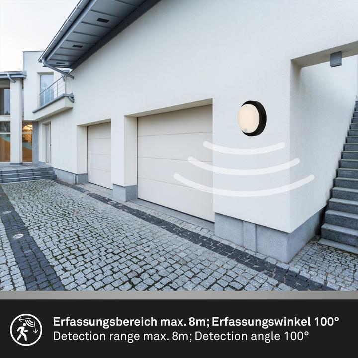 Image du produit Briloner Applique murale d'extérieur LED rechargeable,capteur,noir,LED/4W (700 lm, IP44)