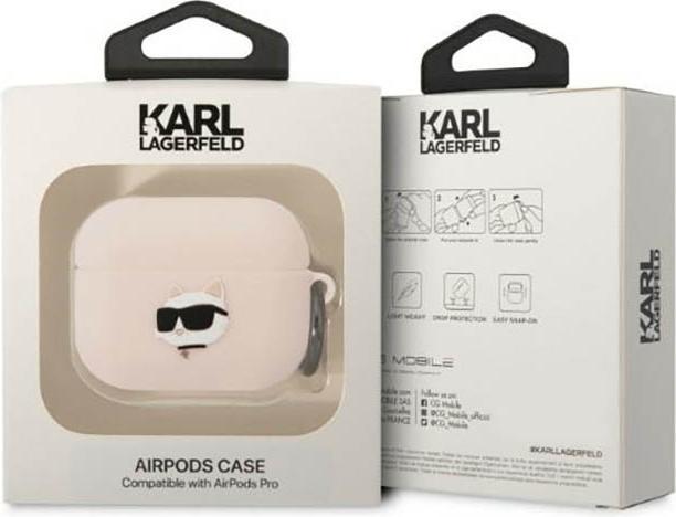 Produktbild Karl Lagerfeld KLAPRUNCHP AirPods Pro cover pink/pink Silicone Choupette Head 3D (Kopfhörer Hülle)