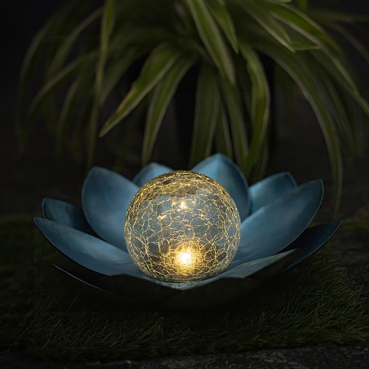 Produktbild Forever Light SUNARI Solarlampe LED FLS-70 Lotusblume Blau 3000K 600mAh Ni-MH (3000 lm, IP6X)