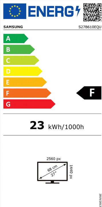 Label énergétique Samsung S27B610EQU (2560 x 1440 pixels, 27")