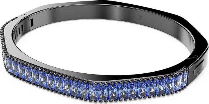Swarovski Matrix Armreif Baguette Schliff Blau Rutheniert (17 cm, Swarovski Metall)