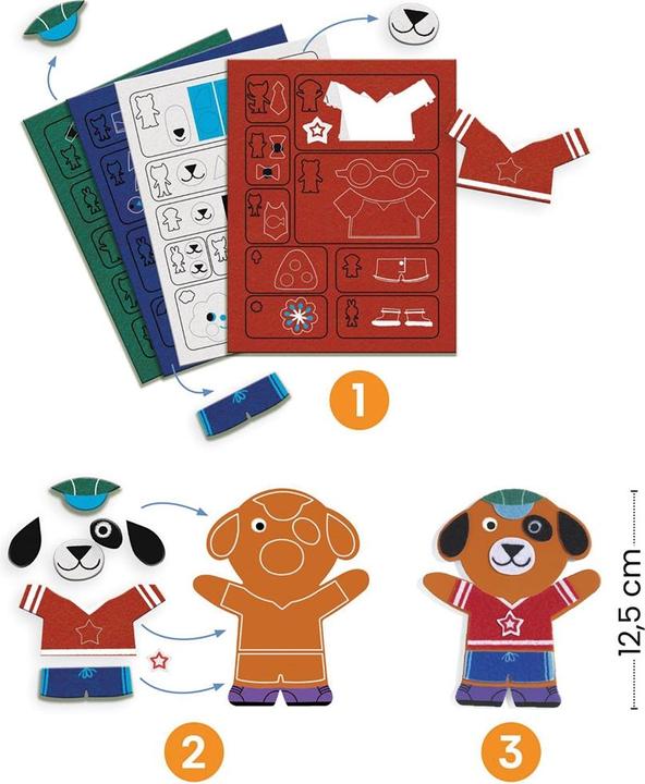 Image du produit Djeco Bricolage - Famille d'aimants Funky (15 x)