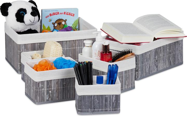 Actual product image Relaxdays Set of 6 Storage Baskets (6 x, 35 x 25 x 17 cm)