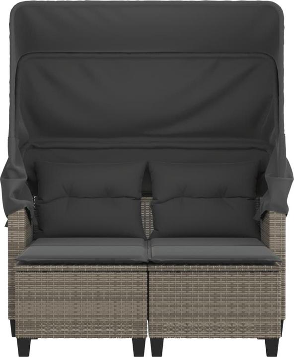 Produktbild VidaXL Gartensofa 2-Sitzer mit Dach und Hockern