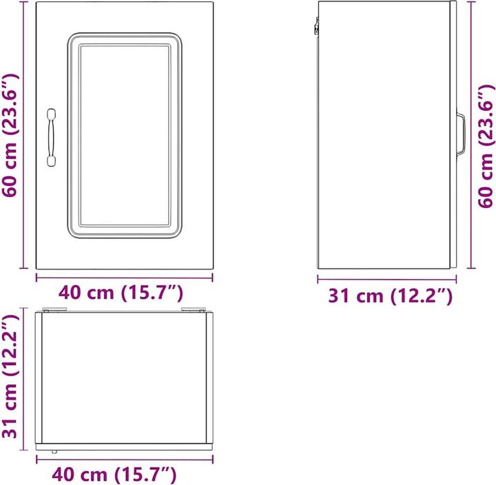 Actual product image VidaXL Kitchen wall unit Kalmar White Wood-based wall unit Kitchen (40 x 31 x 60 cm)