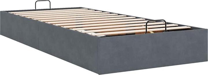 Actual product image VidaXL Ottoman bed without mattress dark grey 90x200 cm velvet (90 x 200 cm)