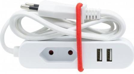 Immagine prodotto Velleman Ciabatta Con 1 Presa Euro E 2 Porte USB - Ideale Per I Viaggi