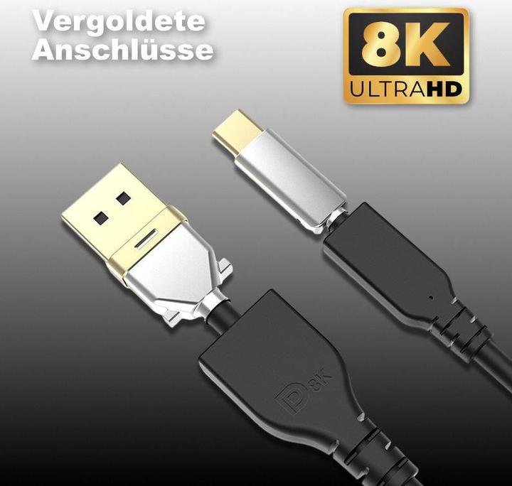 Produktbild Hermex USB-C zu DisplayPort 5m USB-C zu DP Anschluss USB-Typ-C zu DP Kabel (5 m, DisplayPort)