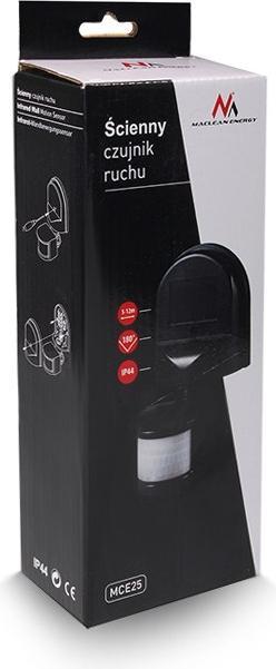 Immagine prodotto Maclean Ścienny czujnik ruchu i zmierzchu 180° max. 1200W czarny MCE25 B (12 m)